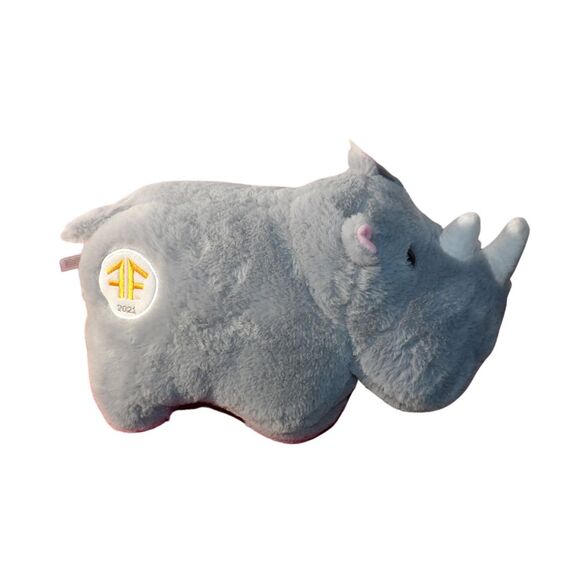 Mills Fleet Farm Grey Rhino Plush 2021 Goffa Promo‎ Toy 13" Stuffed Animal - Picture 2 of 5